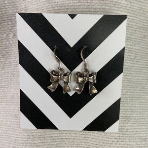Silver Bow Pierced Earrings